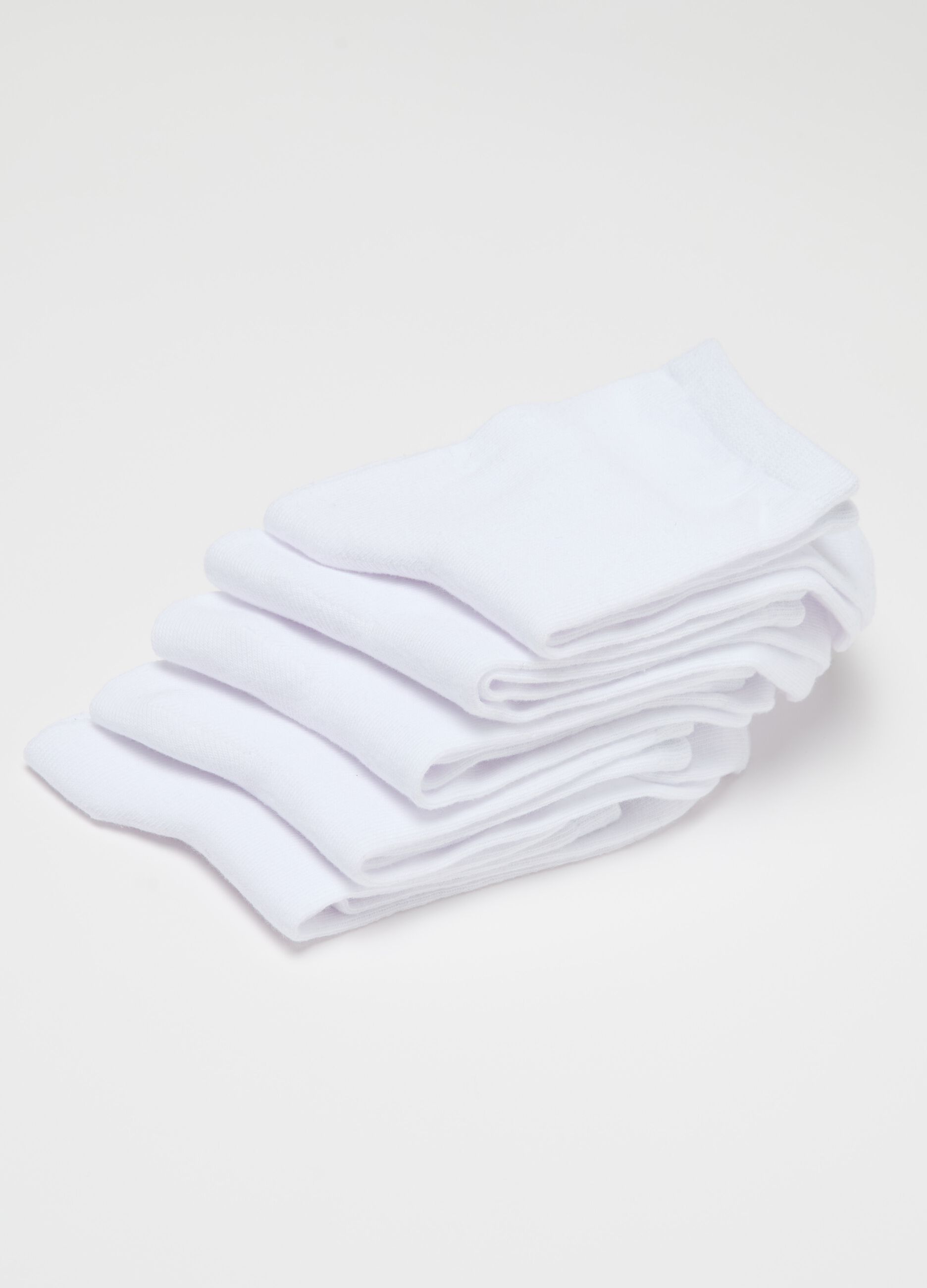 Set cinque calze corte tinta unita
