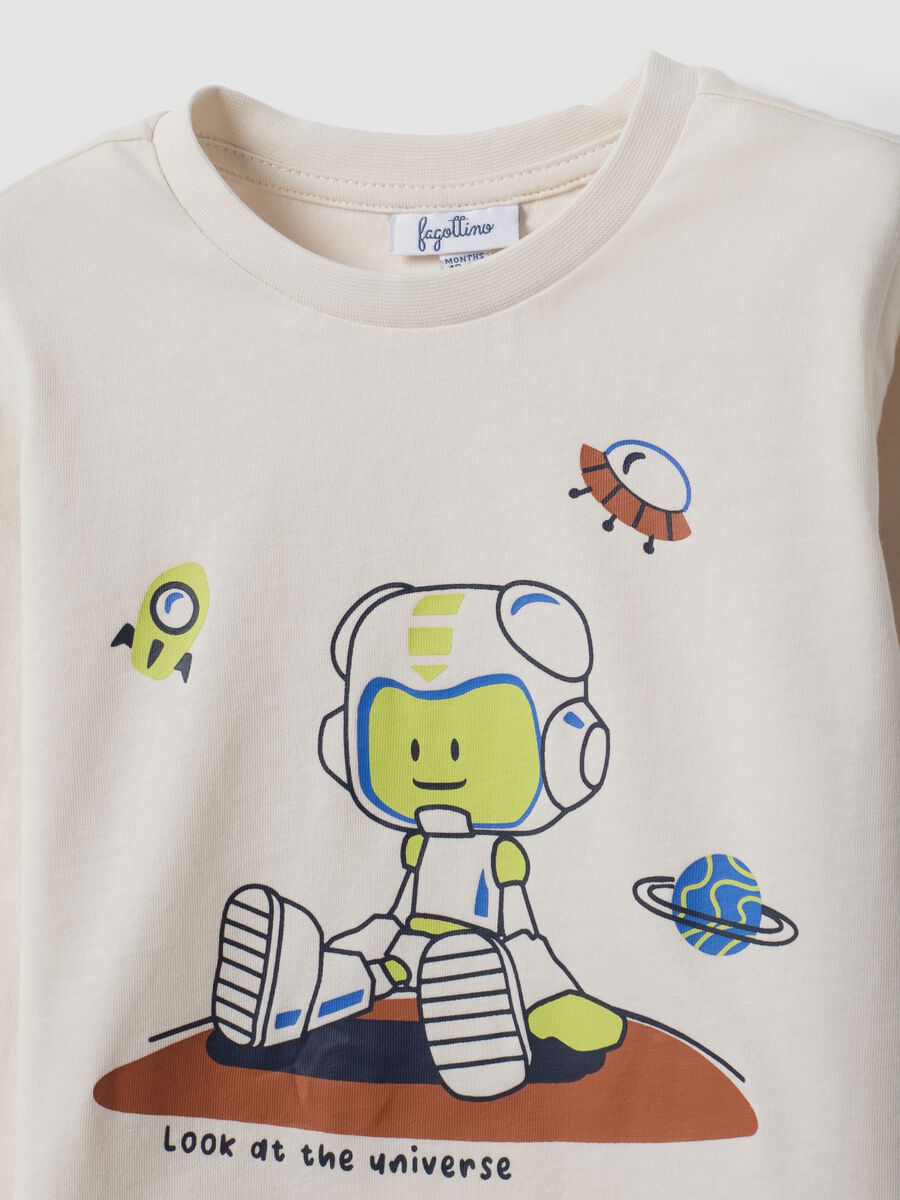 2-pack multicolour pure cotton T-shirts with alien print for baby boy_2