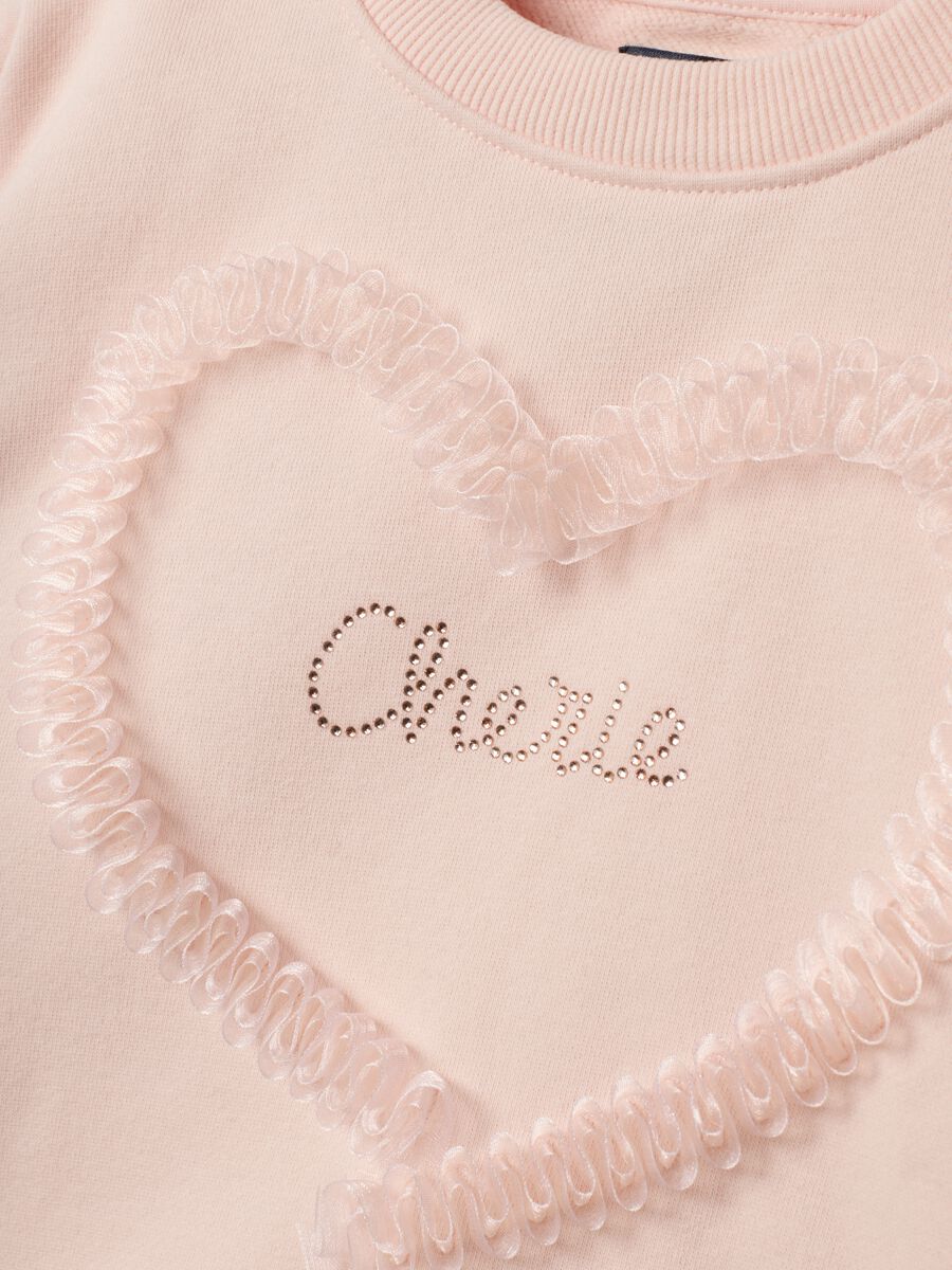 Felpa rosa girocollo in misto cotone con cuore_3