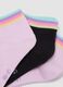 Multipack of multicoloured striped cotton blend ankle socks for girls_1