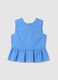 Top da donna in puro cotone azzurro regular fit_4