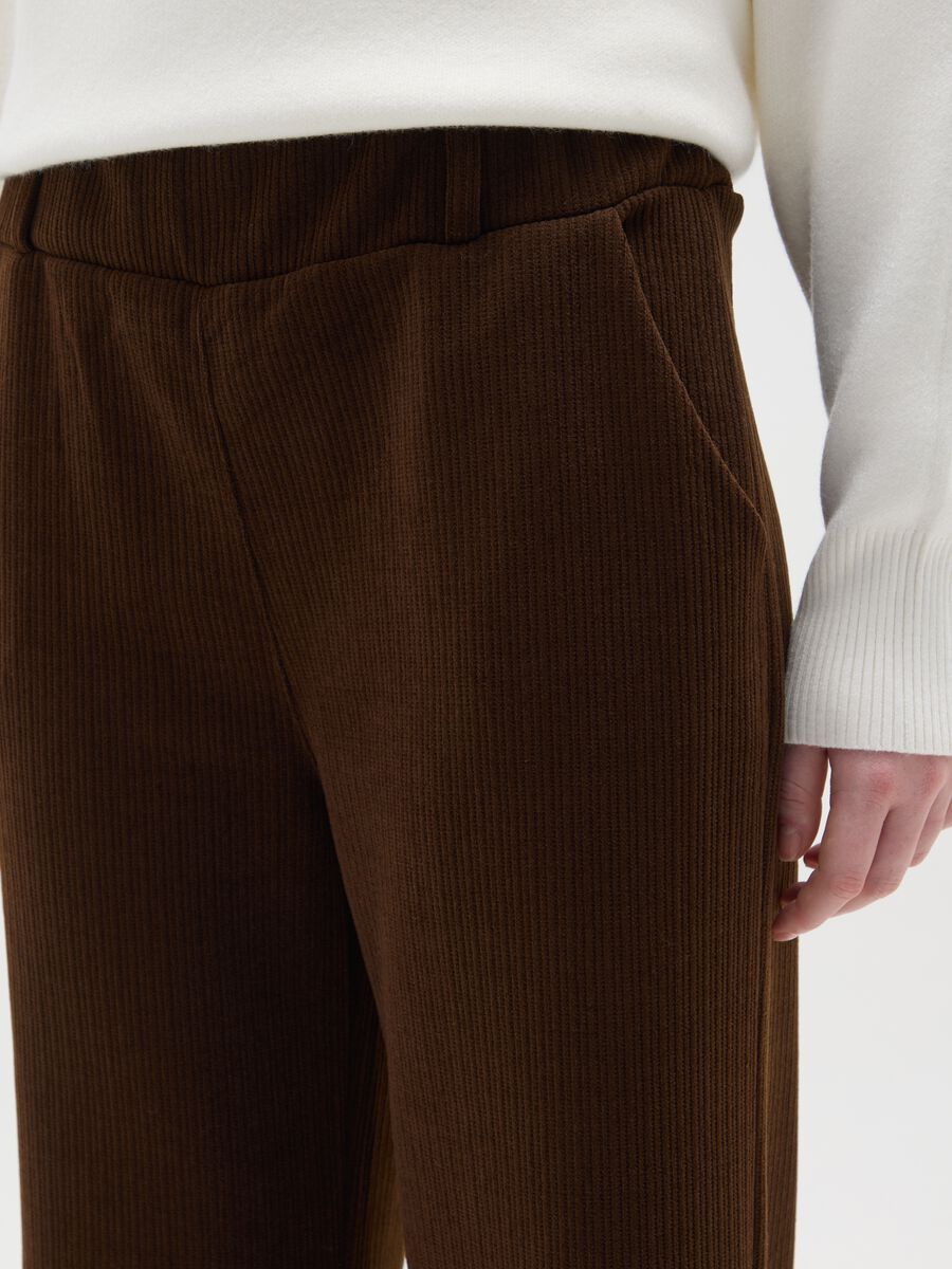 Pantaloni a gamba larga marroni regular fit_3
