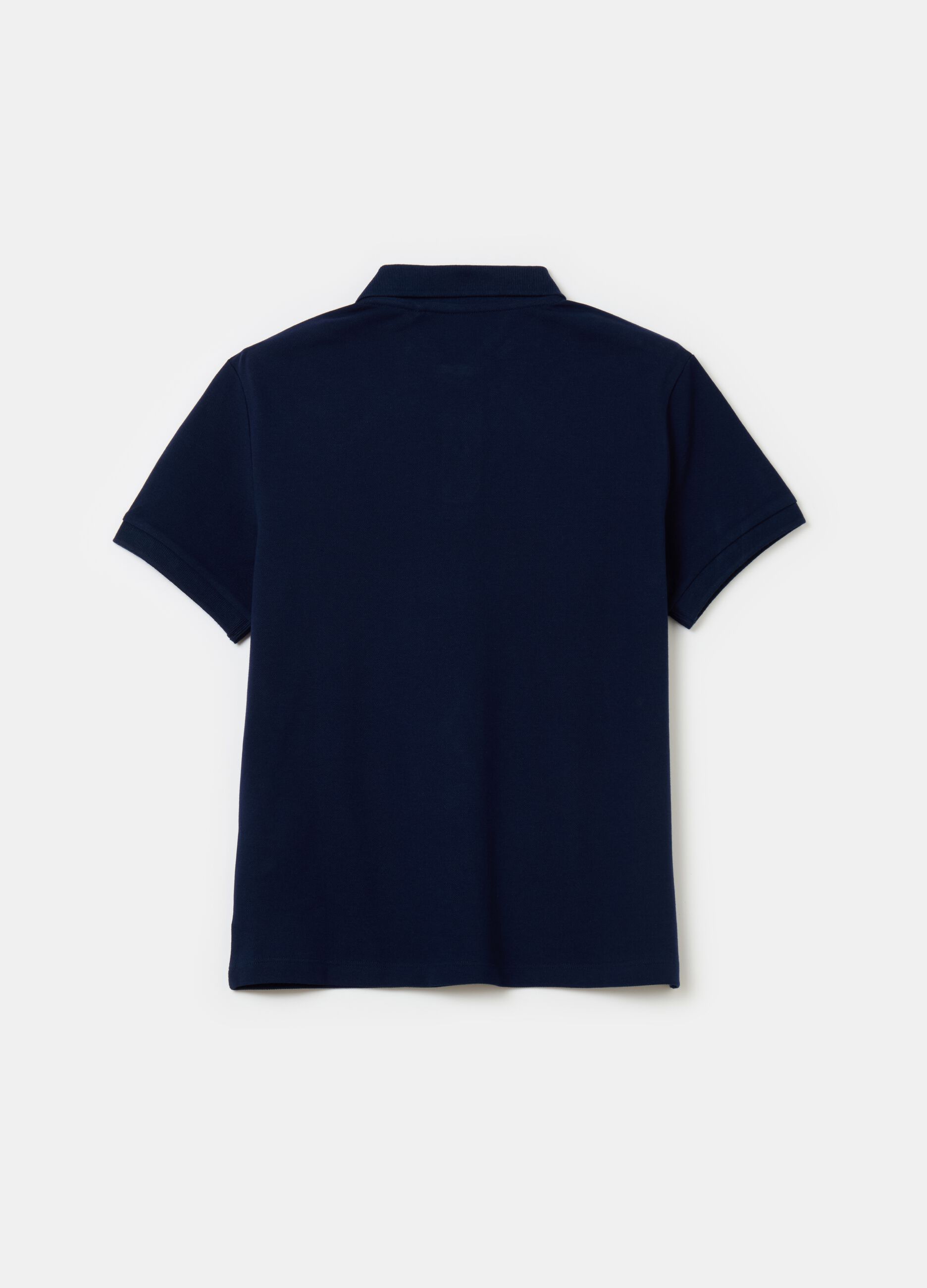 Solid colour cotton polo shirt