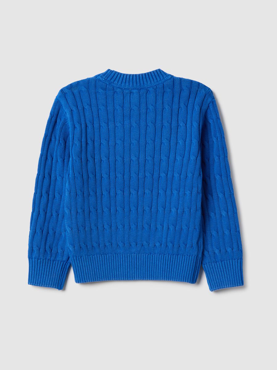 Kids' blue regular fit pure cotton pullover_1