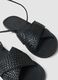 Black woven sandals with ankle ties_1