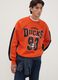 Red cotton-blend sweatshirt with Anaheim Ducks print_0