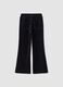Black flared stretch cotton trousers_1