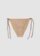 Beige tie-side bikini bottoms in stretch fabric_4