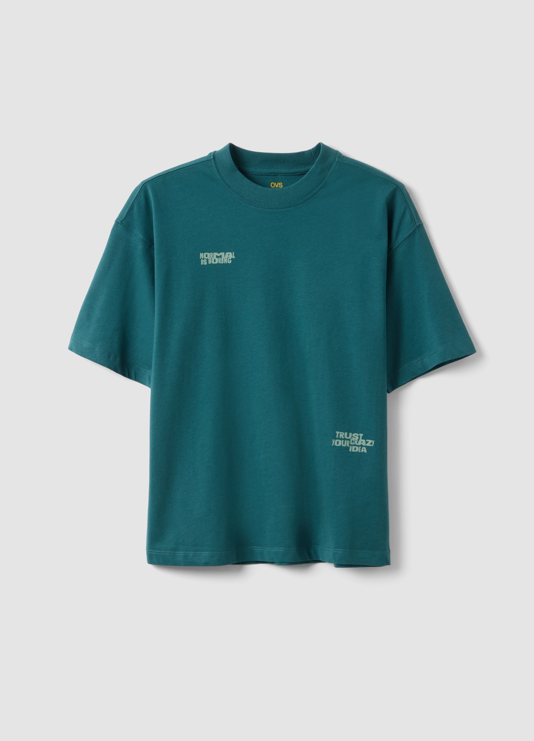 Oversized green pure cotton T-shirt for boys
