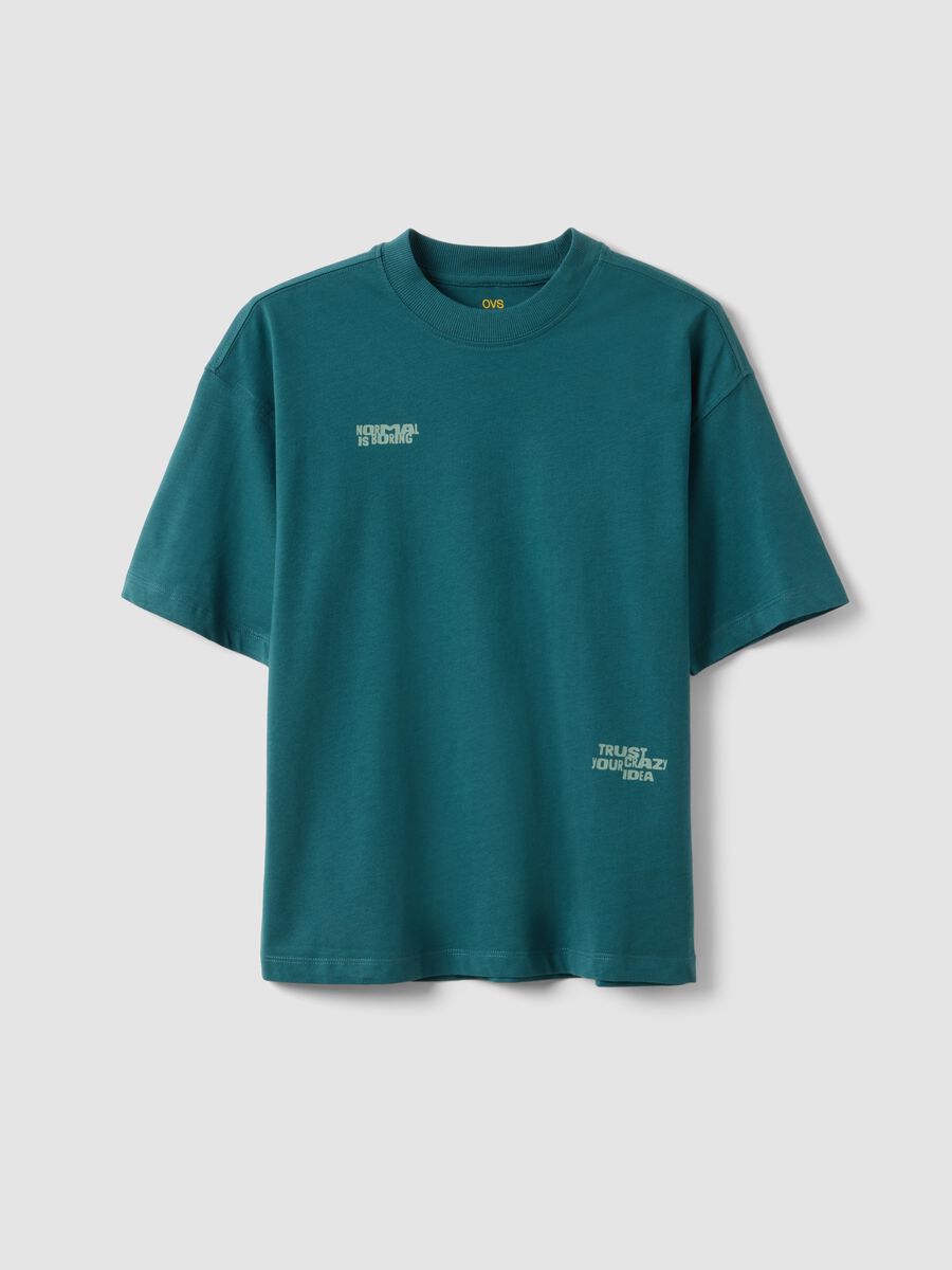 Oversized green pure cotton T-shirt for boys_3