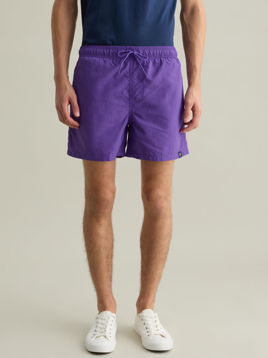Men’s purple blend regular-fit swim boxers with elastic and drawstring_1