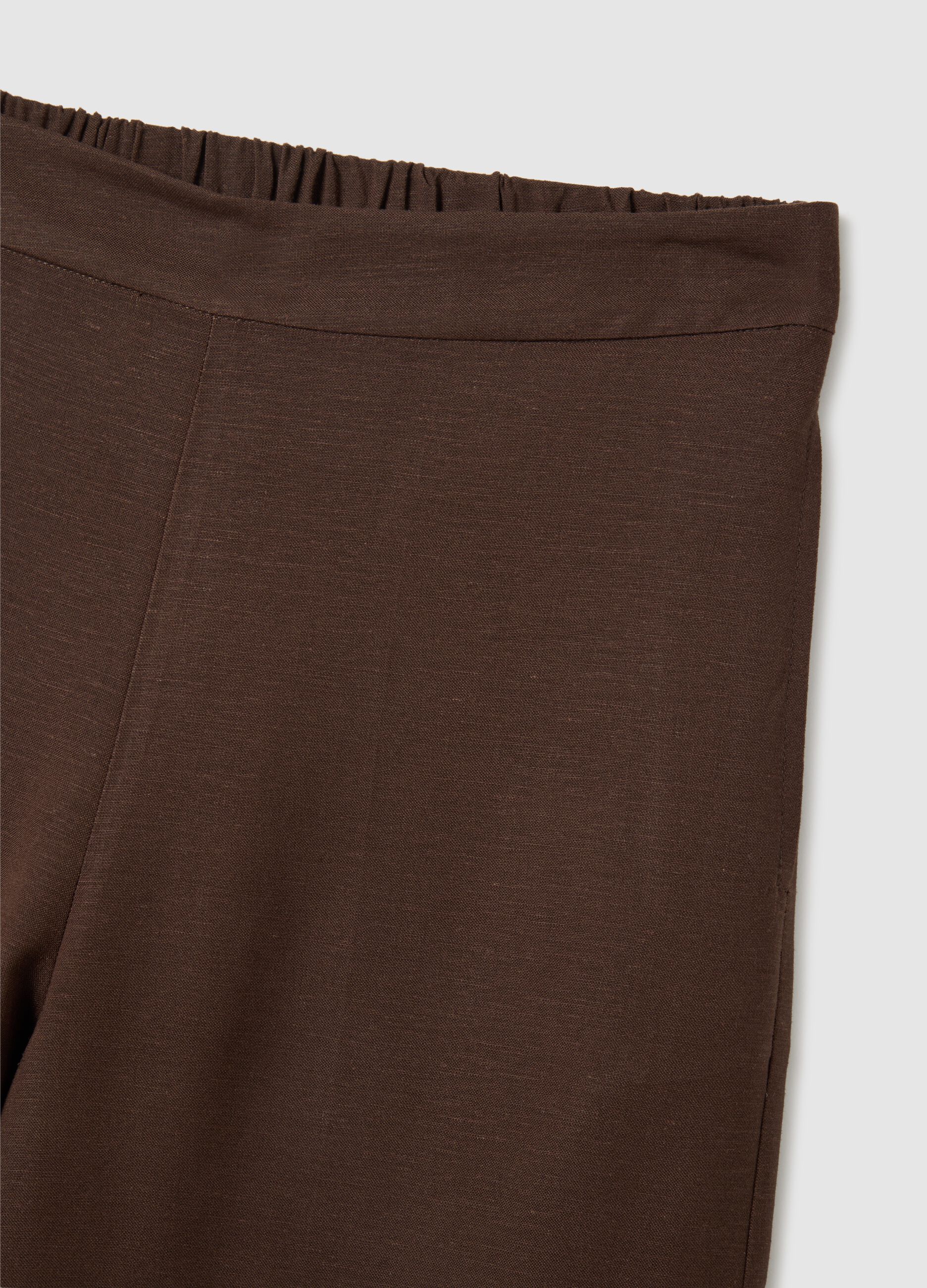 Women's Brown Viscose Blend Culotte Trousers