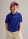 Polo in cotone elasticizzato blu da bambino regular fit_0