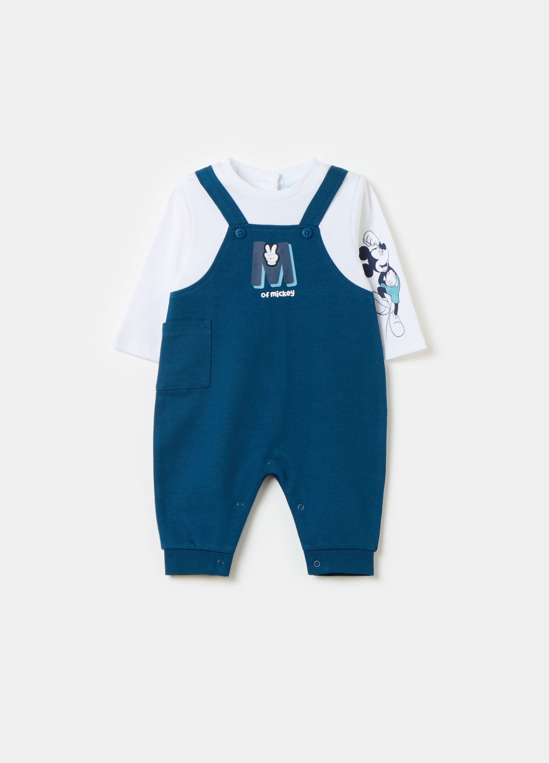 Organic cotton onesie with Mickey Mouse print