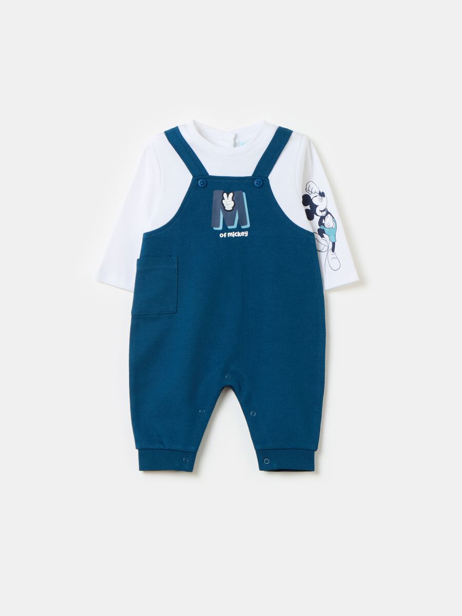 Organic cotton onesie with Mickey Mouse print_0