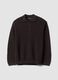 Brown pure cotton over-fit polo-collar knit_4