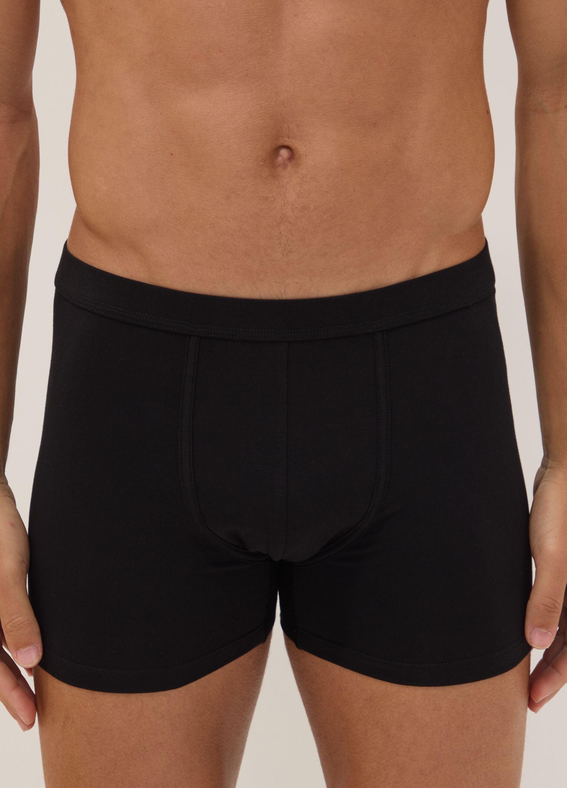 2-pack of black midi boxer briefs in stretch Supima cotton