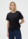 Black viscose blend fitted T-shirt with knot_0