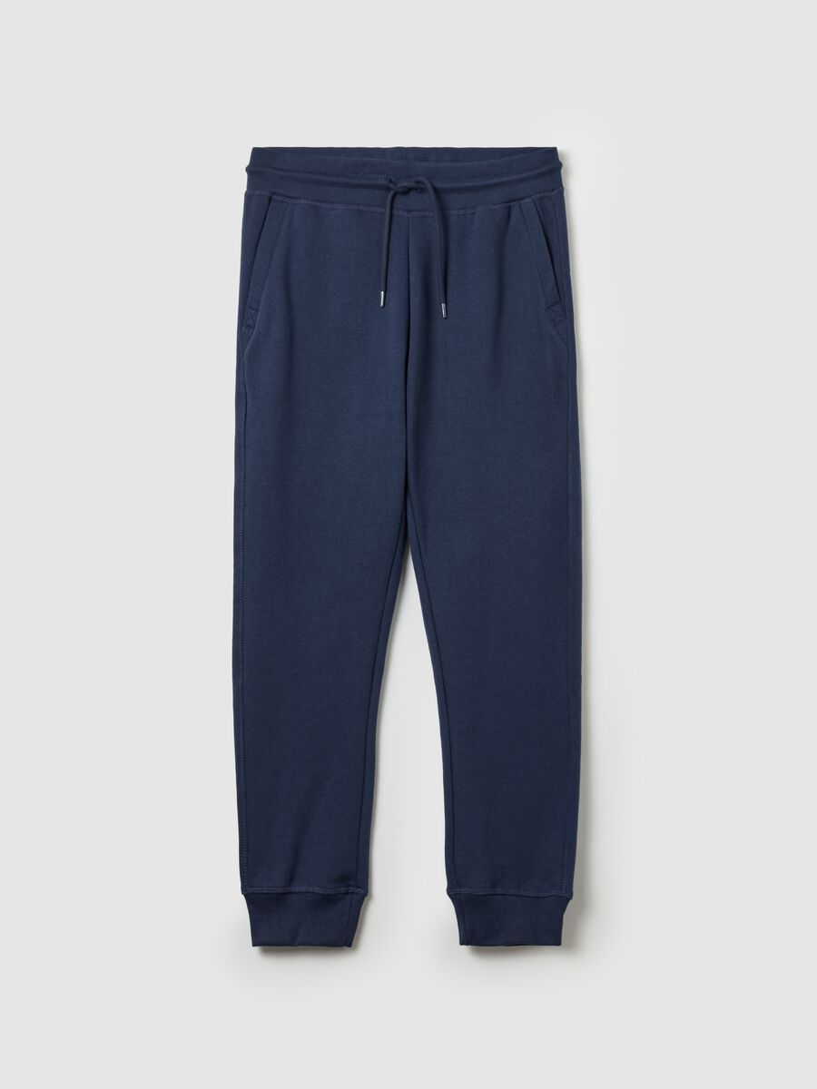Fleece joggers with pockets and drawstring_4
