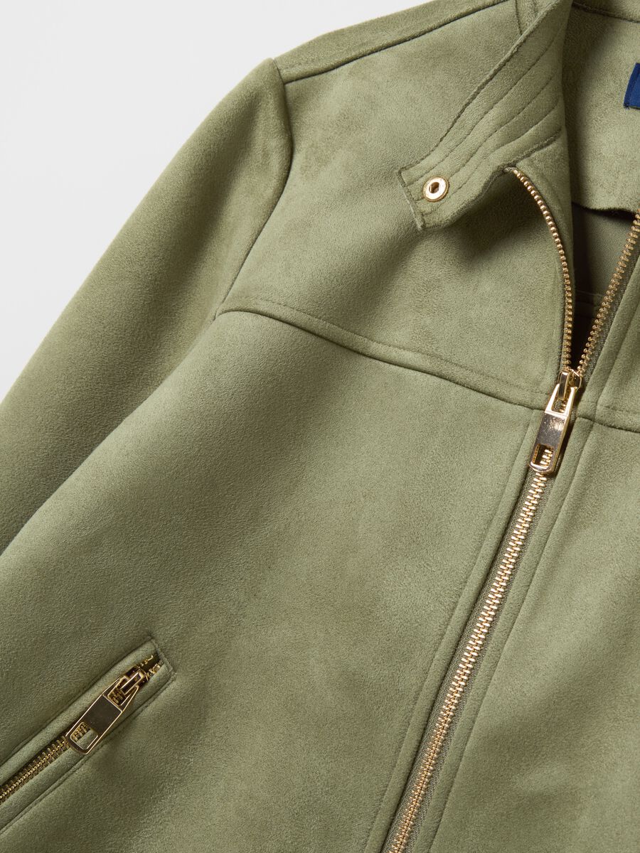 Short suede jacket with full-zip _5