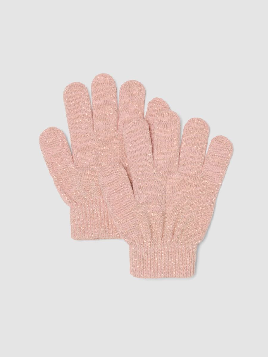 Pink Stretch-Fabric Gloves_0