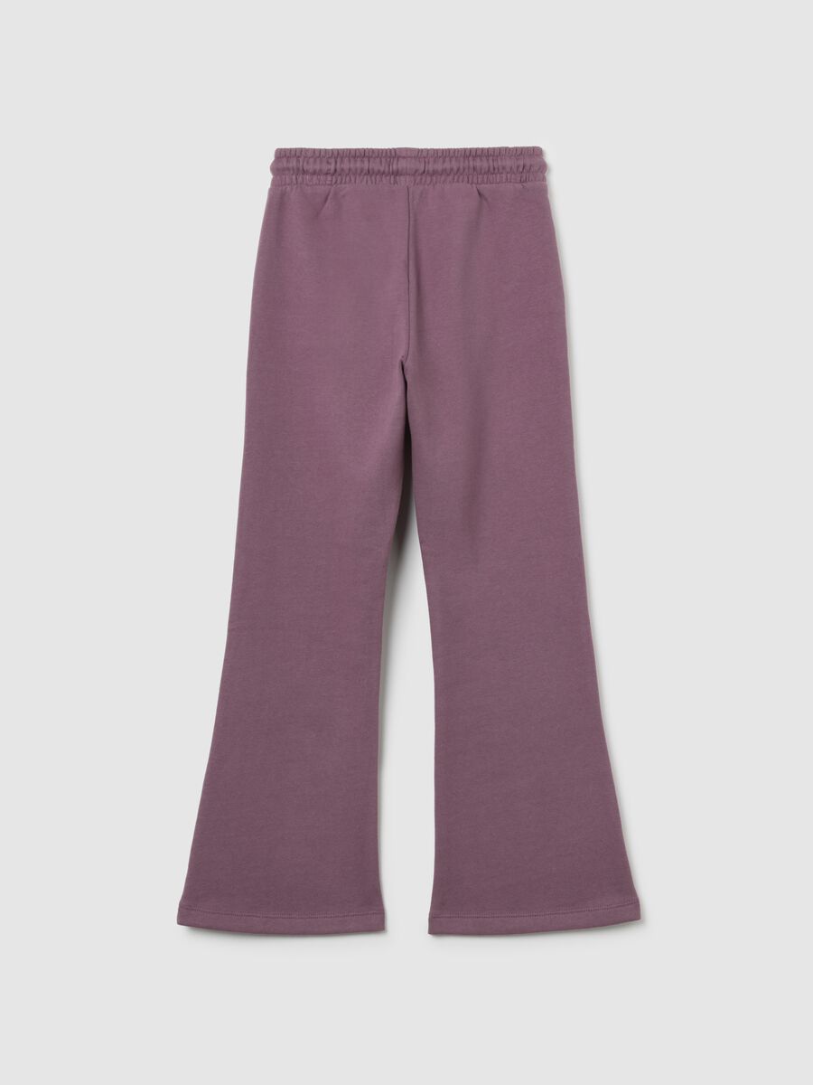 Pantaloni jogger viola da bambina in puro cotone regular fit_1