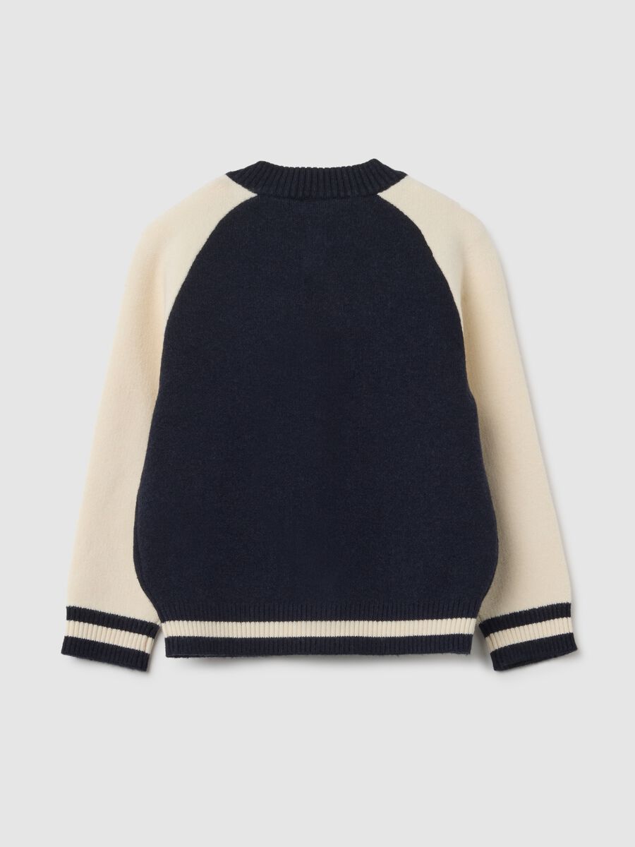 Children's cardigan in blue and cream blend regular fit_1