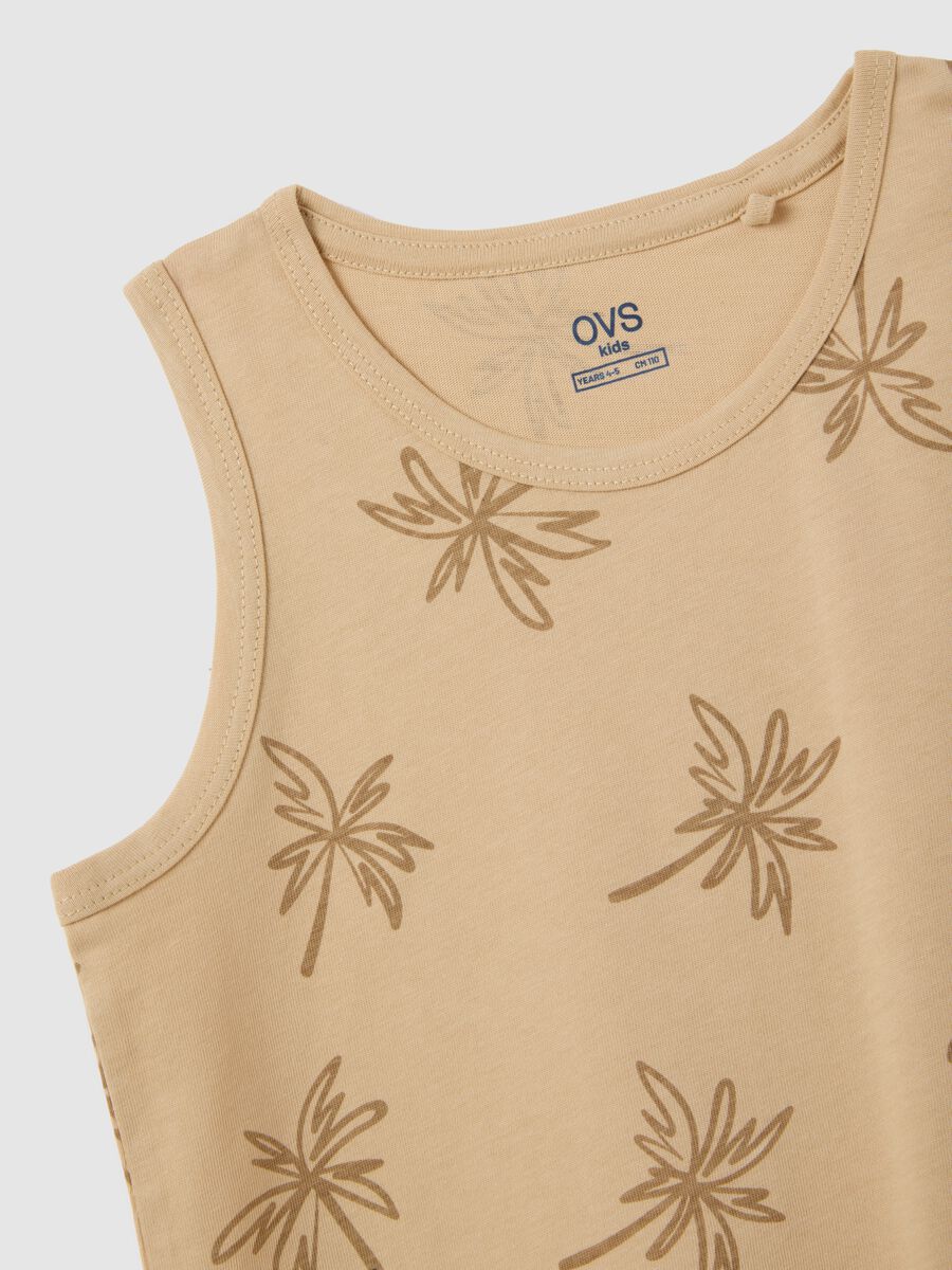 Multicoloured regular fit pure cotton kids' vest with print_2