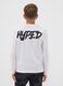 White pure organic cotton T-shirt with "Hyped" print for boys_2