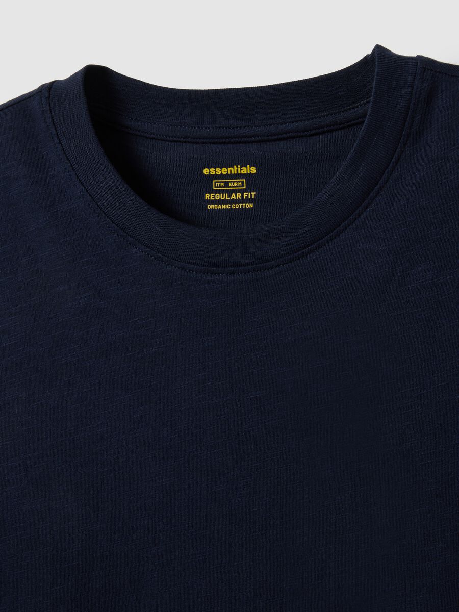 T-shirt in puro cotone blu regular fit_5