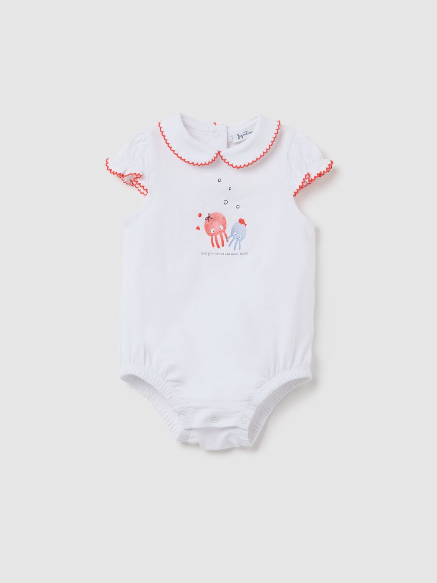 White newborn bodysuit with classic collar_0
