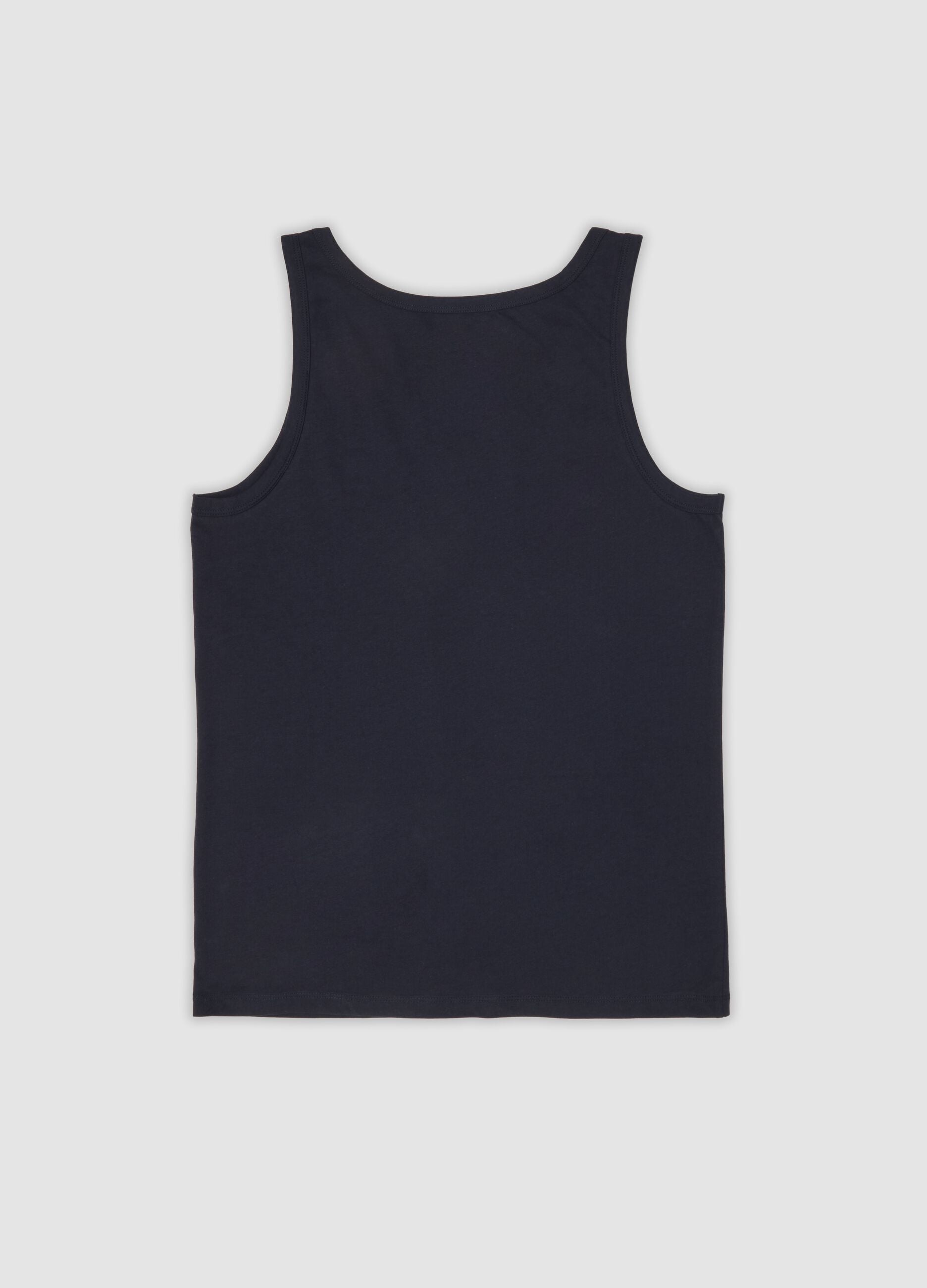 Blue regular-fit vest in pure organic cotton