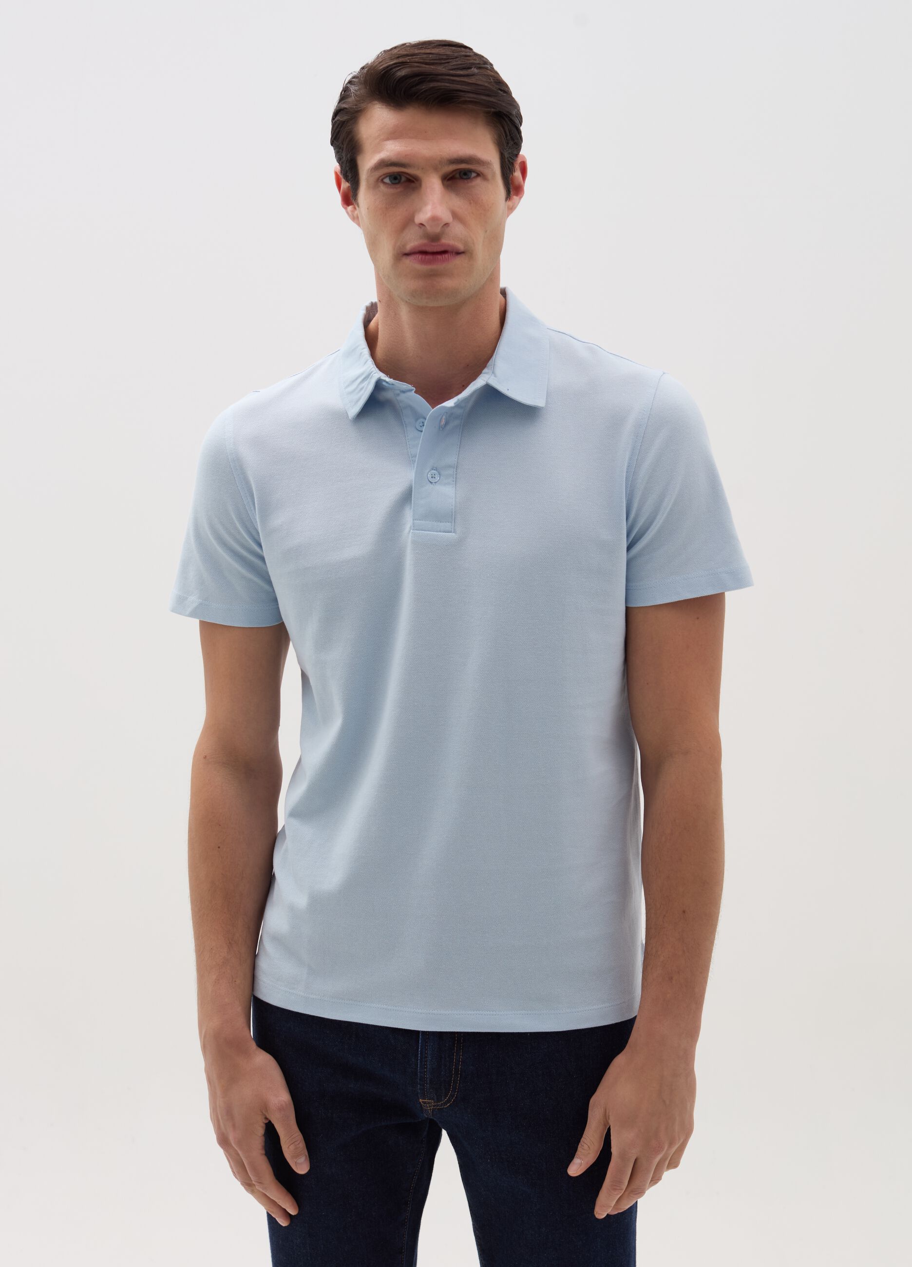 Solid colour piquet polo shirt