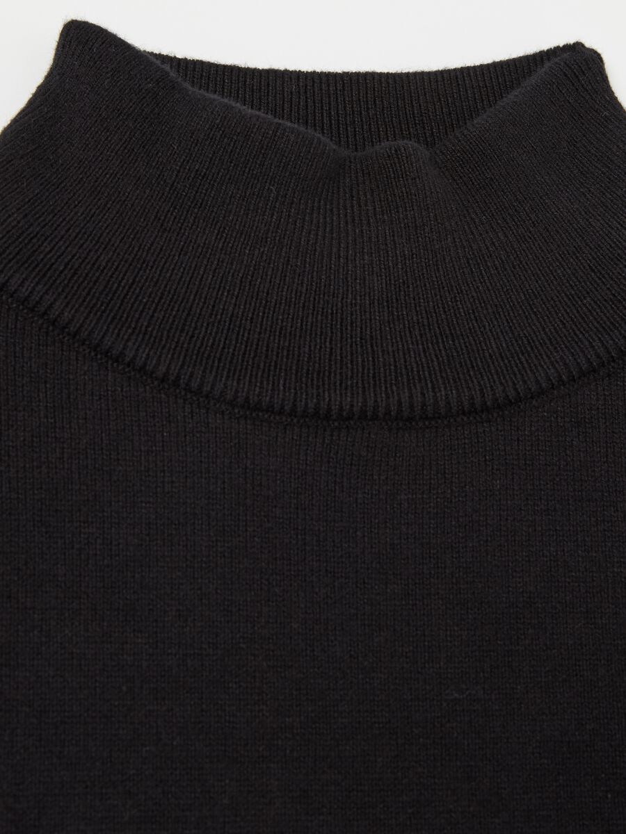 High Neck Knit Top Black_7