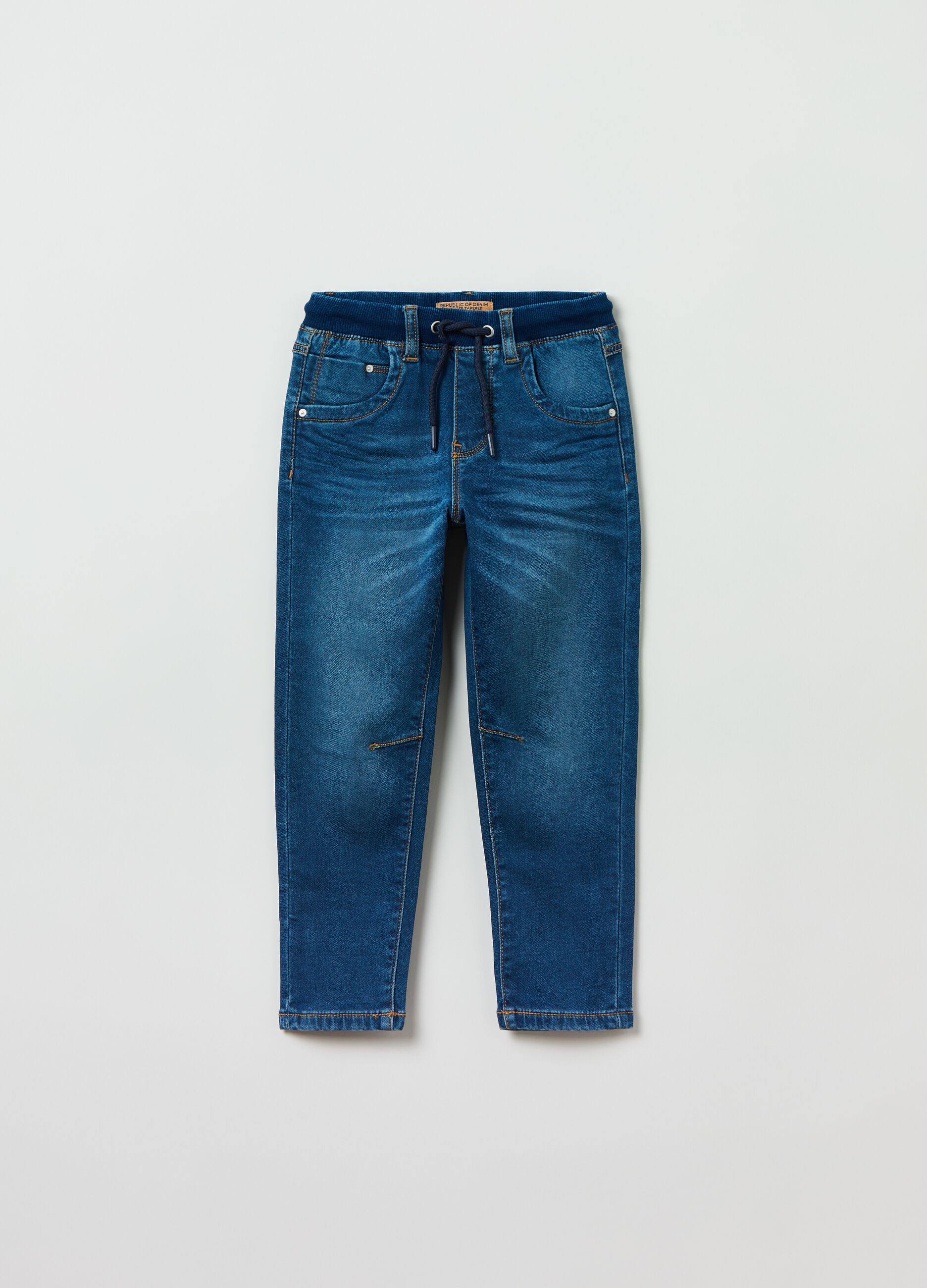 Joggers tapered fit in denim_0