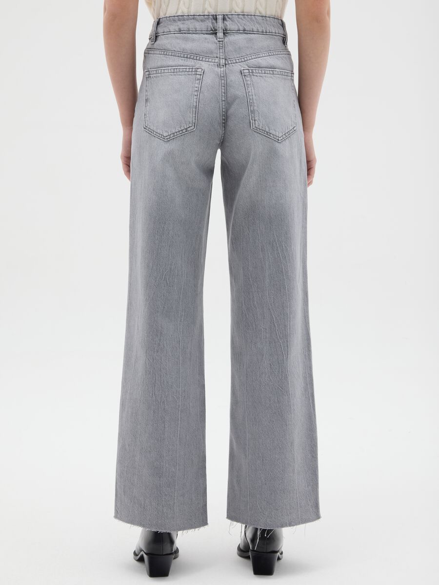 Grey Pure Cotton Wide Leg Jeans_2