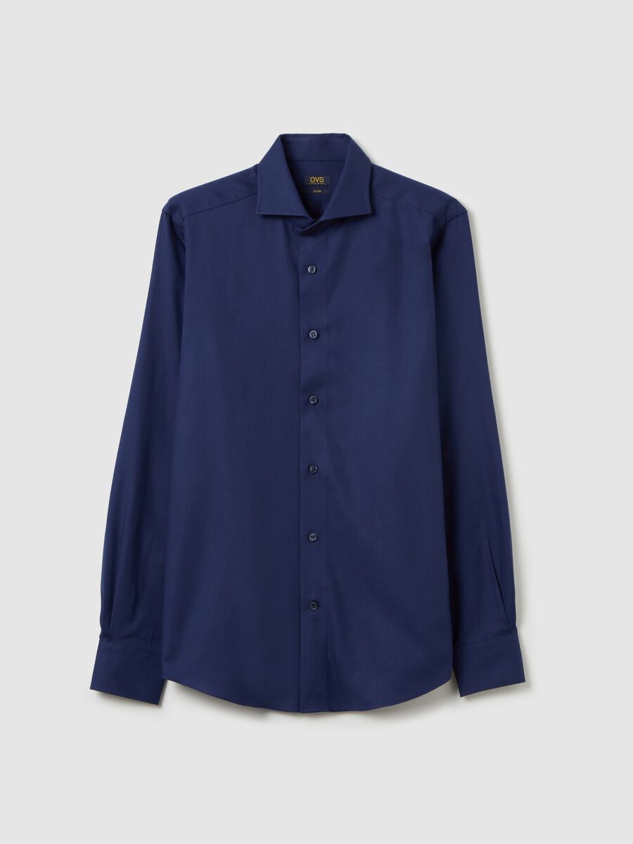 Slim-fit solid colour easy-iron shirt_4