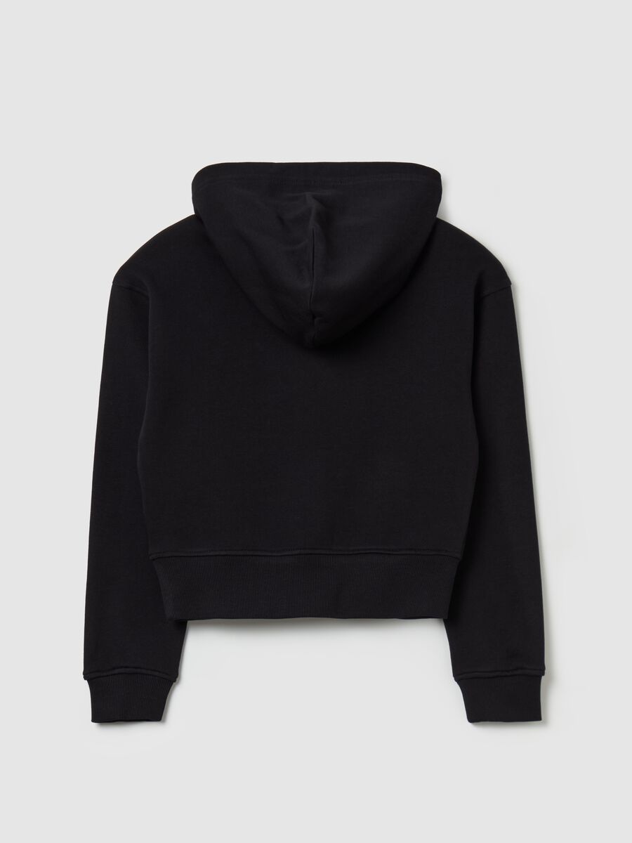 Crop sweatshirt with "New York College" print with embroidery_4