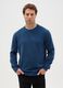 Blue Wool Blend Crew Neck Jumper Regular Fit_0