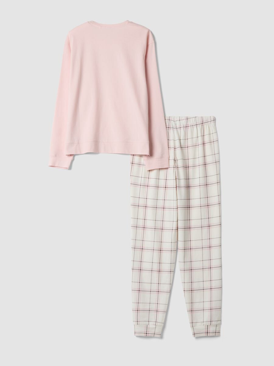 Pink crew-neck pyjamas in pure organic cotton_6