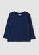 Maglietta blu navy in puro cotone organico con girocollo_0