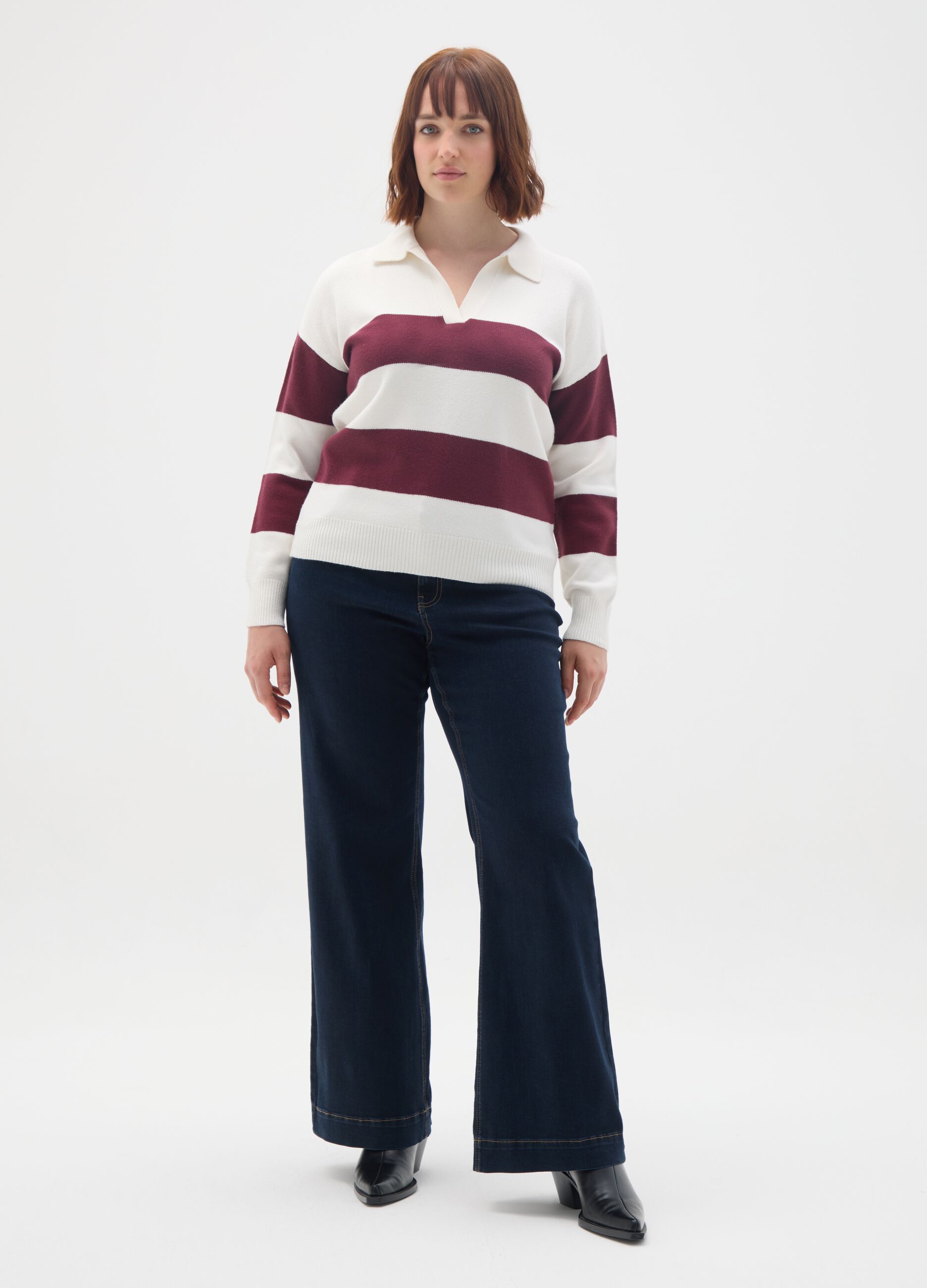 Regular fit multicolour cotton blend jumper