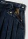 Blue denim skort in pure cotton with pleats for girls_2