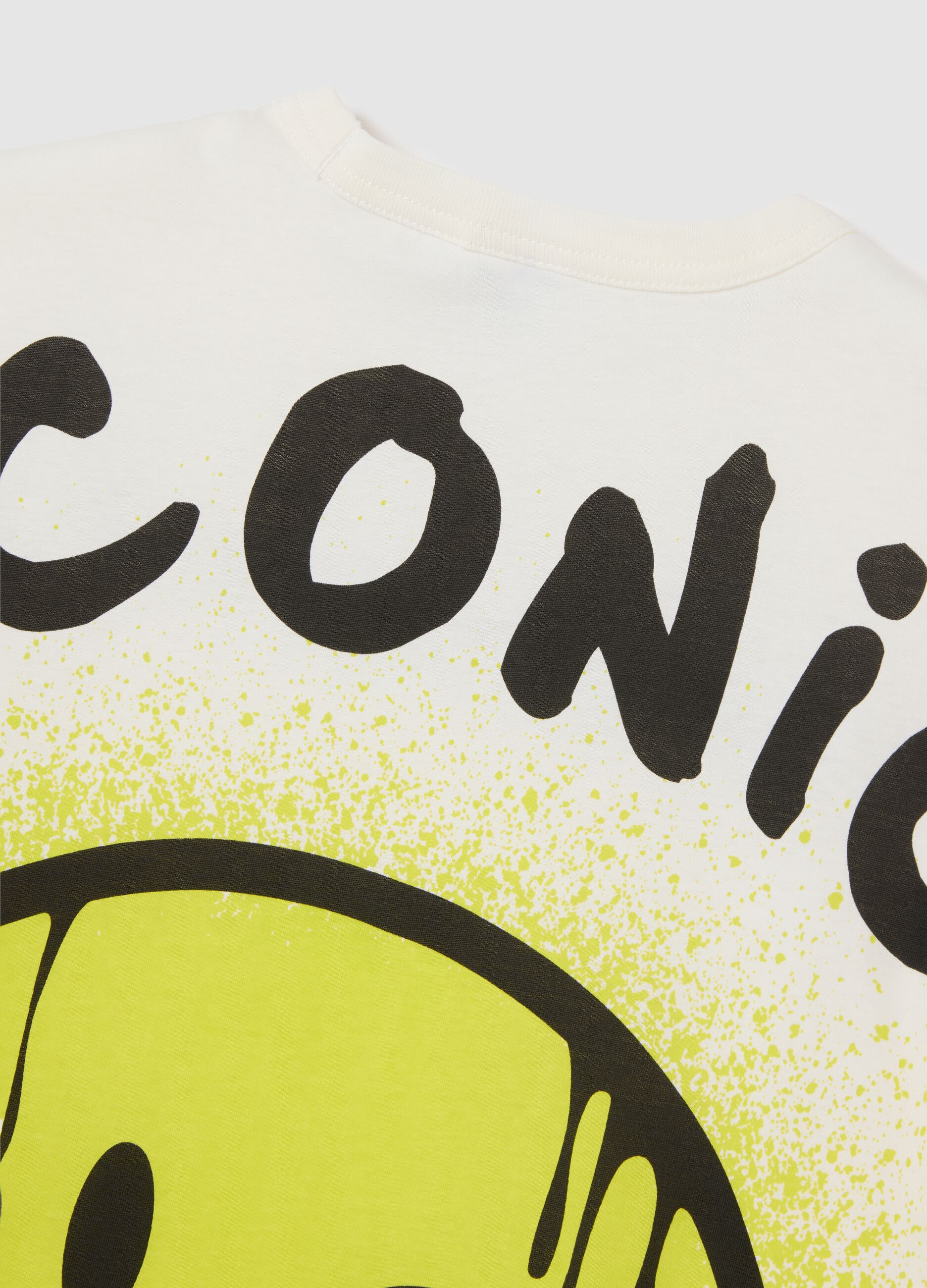 T-shirt da donna in puro cotone multicolor regular fit con stampa 