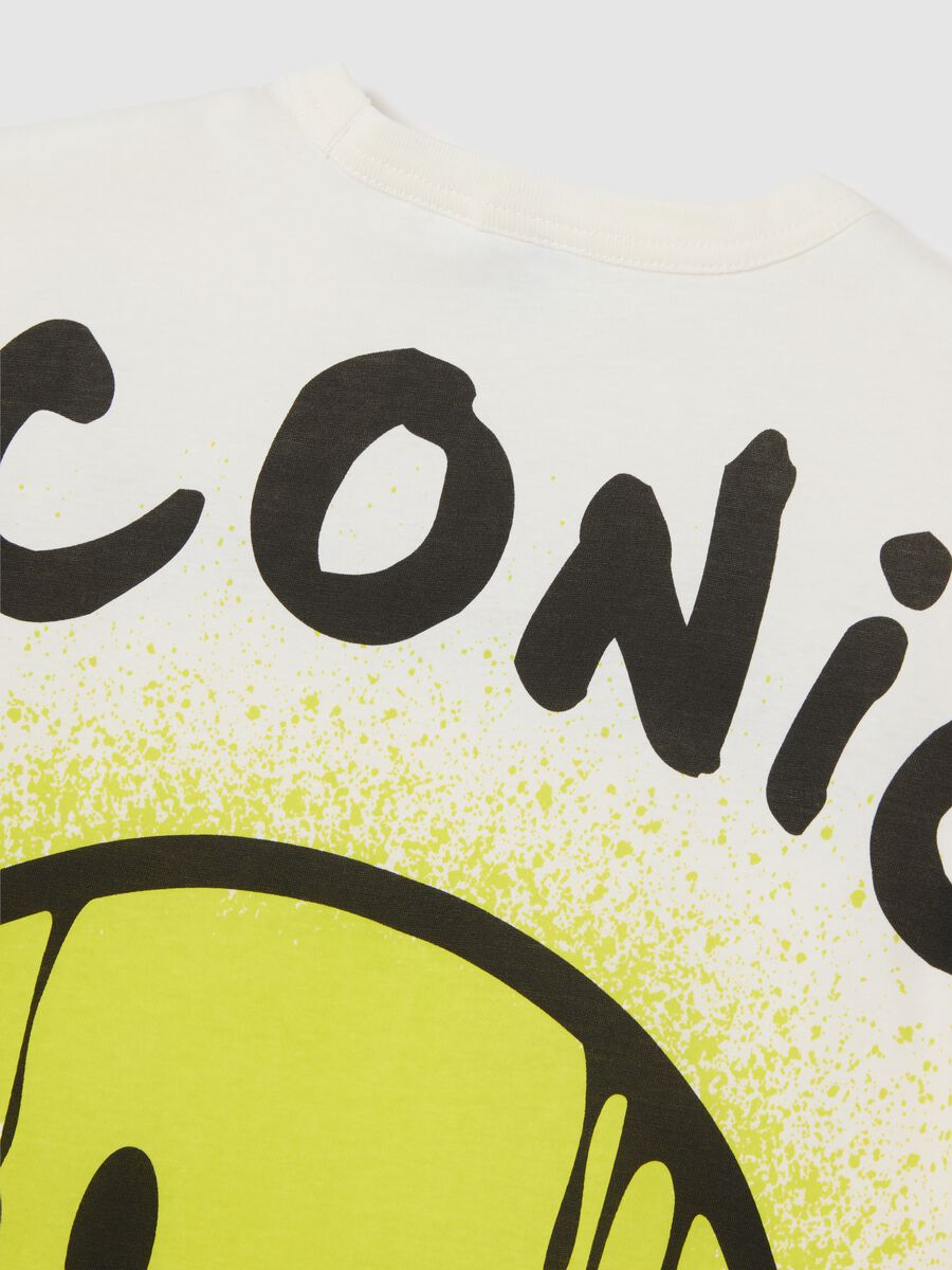 White cotton T-shirt with SmileyWorld print_5