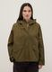 Regular fit green cotton blend parka jacket with hood_0