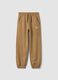 Pantaloni jogger marroni in puro cotone regular fit_0