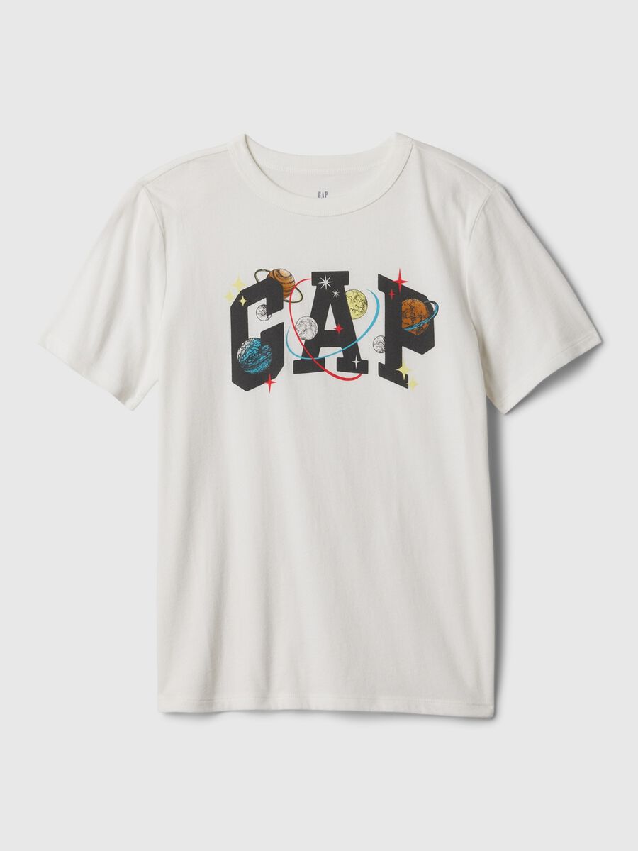 Organic cotton T-shirt with logo print_0