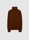Brown pure wool roll-neck sweater regular fit_4