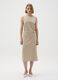 Beige slim fit stretchy fabric dress_0